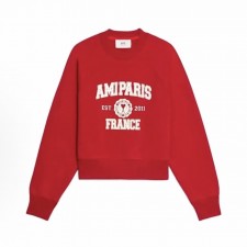 아미파리 FW22 레터링 로고 프린트 풀오버 맨투맨 레드 (탑아미공장)