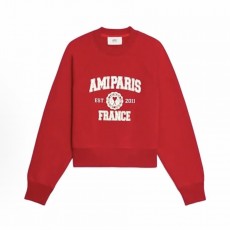 아미파리 FW22 레터링 로고 프린트 풀오버 맨투맨 레드 (탑아미공장)