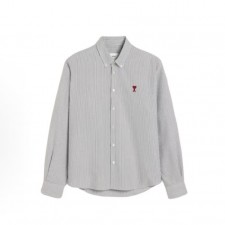 아미파리 SS24 레드 하트 스트라이프 긴팔 셔츠 블랙 화이트 (탑아미공장)