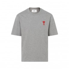 아미파리 SS23 레드 하트 자수 반팔 티셔츠 그레이 (탑아미공장)