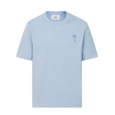 아미파리 SS23 레드 하트 자수 반팔 티셔츠 블루 (탑아미공장)