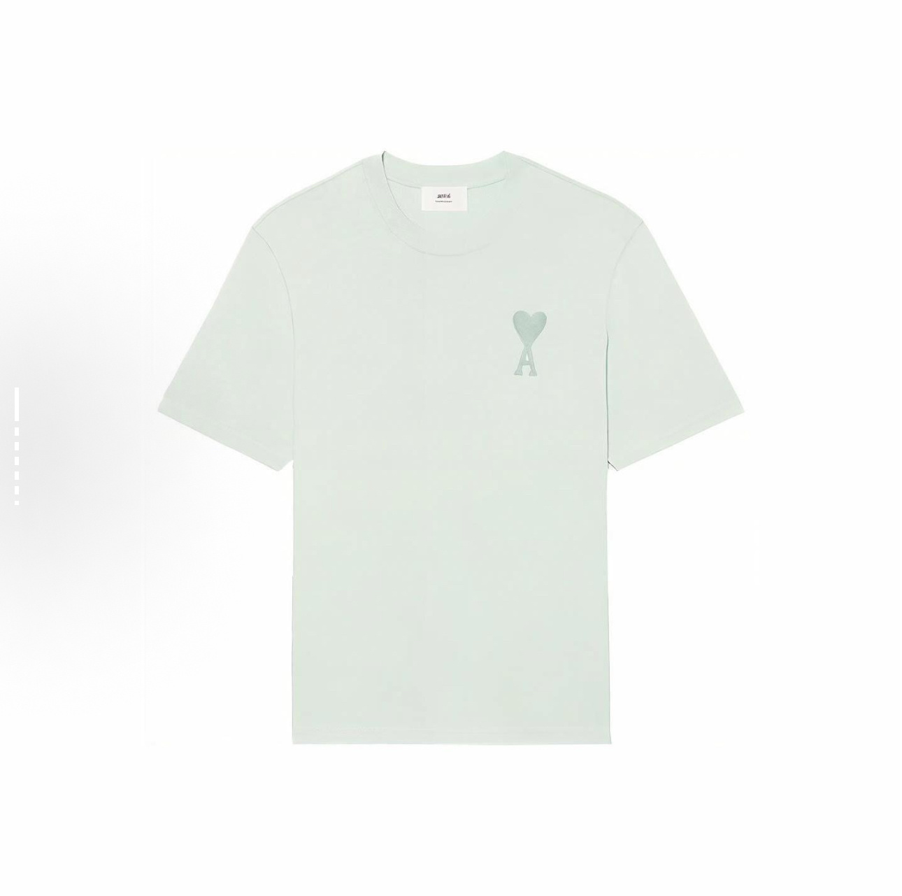 아미파리 SS22 캔디 컬러 하트 로고 자수 라운드넥 반팔 티셔츠 그린 (탑아미공장)