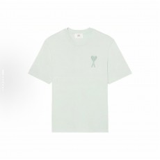 아미파리 SS22 캔디 컬러 하트 로고 자수 라운드넥 반팔 티셔츠 그린 (탑아미공장)