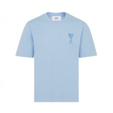 아미파리 SS22 캔디 컬러 하트 로고 자수 라운드넥 반팔 티셔츠 블루 (탑아미공장)