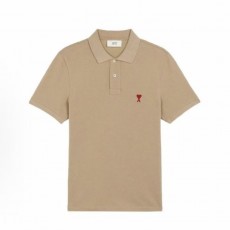 아미파리 SS24 컴포트 핏 하트 패턴 코튼 반팔 폴로 셔츠 카키 (탑아미공장)