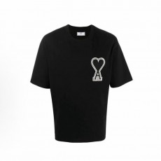아미파리 SS21 하트 로고 자수 라운드넥 반소매 티셔츠 블랙 (탑아미공장)