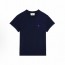 아미파리  SS23 솔리드 컬러 하트 자수 라운드넥 반팔 티셔츠 네이비 (탑아미공장)