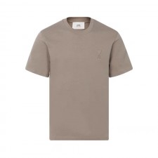 아미파리 SS24 야단 스타일 하트 그래픽 라운드넥 컴포트 반팔 티셔츠 회갈색 (탑아미공장)