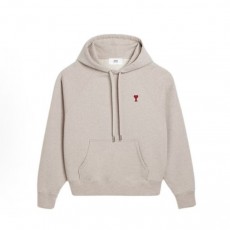 아미파리 SS24 하트 패턴 편안한 코튼 후드 풀오버 맨투맨 크림 아이보리 (탑아미공장)