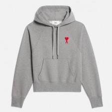 아미파리 SS23 로고 자수 솔리드 컬러 캐주얼 풀오버 스웨트셔츠 남성용 그레이 (탑아미공장)