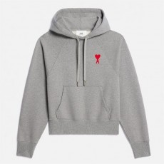 아미파리 SS23 로고 자수 솔리드 컬러 캐주얼 풀오버 스웨트셔츠 남성용 그레이 (탑아미공장)