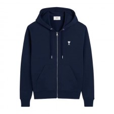 아미파리  화이트 하트 자수 집업 후드 스웨트셔츠 네이비 (탑아미공장)