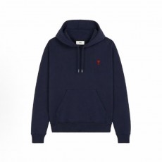 아미파리 순색 로고 프린트 후드 루즈핏 풀오버 긴팔 스웨트셔츠 네이비 블루 (탑아미공장)