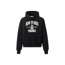 아미파리 FW22 퓨어 컬러 레터 로고 프린트 풀오버 긴팔 스웨트셔츠 블랙 (탑아미공장)