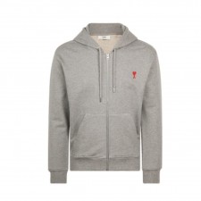 아미파리 FW24 레드 하트 코튼 집업 슬림핏 후드 스웨트 재킷 그레이 (탑아미공장)