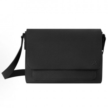 루이 비통 스피드 메신저 브랜드 레터링 로고 카프스킨 숄더백 남성 블랙