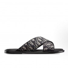 디올 알리아스 오블리크 패턴 슬라이드 샌들 베이지 블랙 남성용 (GD공장)