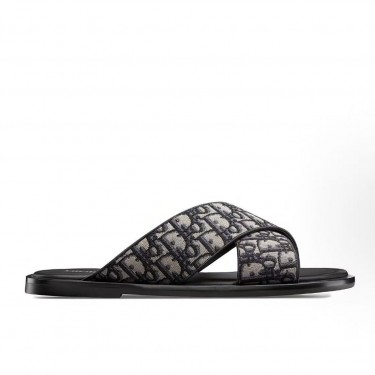 디올 알리아스 오블리크 패턴 슬라이드 샌들 베이지 블랙 남성용 (GD공장)