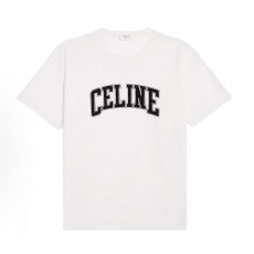 셀린느 FW25 루즈핏 라운드넥 반팔 티셔츠 남성용 화이트 (X공장)