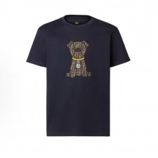 펜디 SS26 얼리 스프링 코튼 크루넥 FF 자카드 퍼피 반팔 티셔츠 네이비 (X공장)