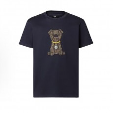 펜디 SS26 얼리 스프링 코튼 크루넥 FF 자카드 퍼피 반팔 티셔츠 네이비 (X공장)