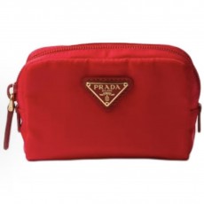 프라다 Re-Nylon 에나멜 트라이앵글 로고 집업 코스메틱 파우치 1ND339