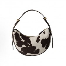 프라다 아르케 에나멜 삼각 로고 프린트 카프스킨 미니 숄더백 1BC194 딥브라운