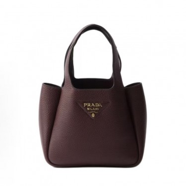 프라다 메탈 각인 로고 버킷 토트백 1BA349 와인