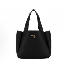 프라다 메탈 레터링 로고 레더 스몰 토트 쇼퍼백 1BG335 블랙