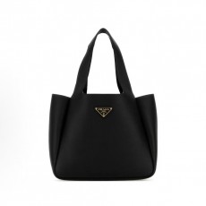 프라다 메탈 레터링 로고 레더 스몰 토트 쇼퍼백 1BG335 블랙