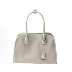 프라다 오버사이즈 레터링 로고 패브릭 토트백 미디엄 1BG572 화이트