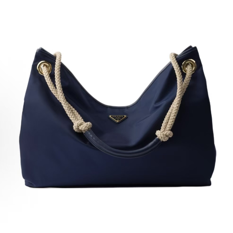 프라다 마리너 삼각 메탈 로고 나일론 숄더백 라지 1BC244 네이비