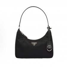 프라다 리에디션 트라이앵글 로고 나일론 미니 토트백 1N204M 블랙