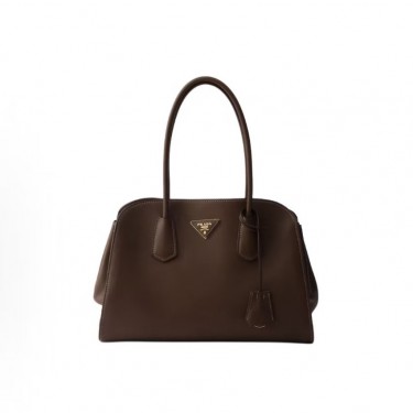 프라다 로고 카프스킨 토트백 미디엄 1BG606 브라운