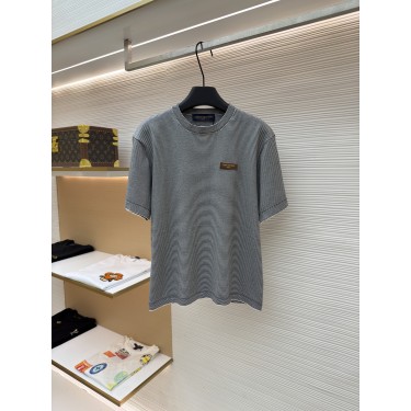 루이비통 레터 로고 배색 스트라이프 니트 반팔 (X공장)