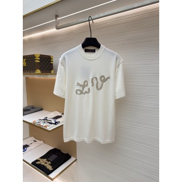 루이비통 리본 자수 니트 반팔 티셔츠 (X공장)