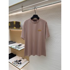 루이비통 브라운 핑크 가죽 패치 라운드넥 반팔 티셔츠 (X공장)