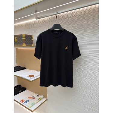 루이비통 레터 로고 가죽 패치 니트 반팔 티셔츠 (X공장)