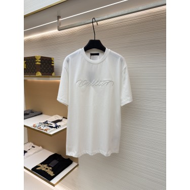 루이비통 핸드라이팅 레터 자수 라운드넥 반팔 티셔츠 (X공장)