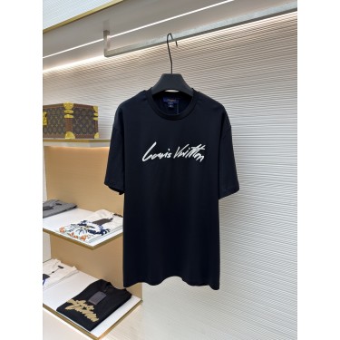 루이비통 핸드라이팅 레터 자수 라운드넥 반팔 티셔츠 (X공장)