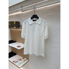 루이비통 다미에 자카드 배색 니트 반팔 폴로셔츠 (X공장)