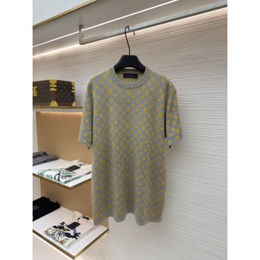 루이비통 모노그램 배색 니트 반팔 티셔츠 (X공장)