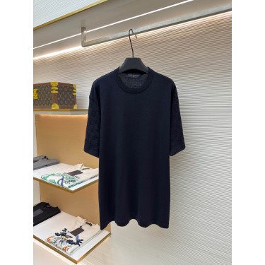 루이비통 코튼 라운드넥 슬리브 자카드 반팔 티셔츠 (X공장)