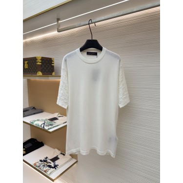 루이비통 코튼 라운드넥 슬리브 자카드 반팔 티셔츠 (X공장)