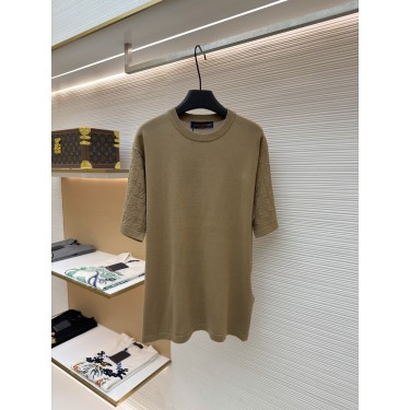 루이비통 코튼 라운드넥 슬리브 자카드 반팔 티셔츠 (X공장)