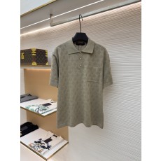 루이비통 레터 퍼포레이티드 펀칭 자카드 니트 반팔 폴로 셔츠 (X공장)