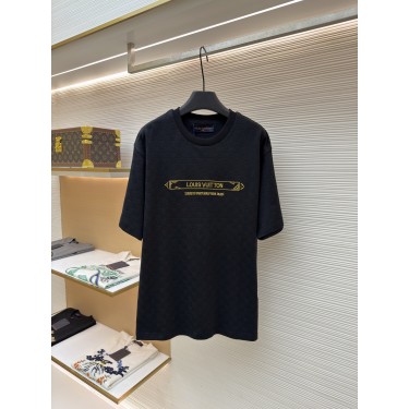 루이비통 골드 프레임 자수 라운드넥 반팔 티셔츠 (X공장)