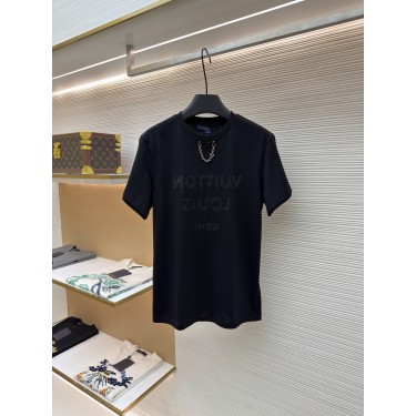 루이비통 넥라인 체인 레터 프린트 라운드넥 반팔 티셔츠 (X공장)