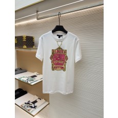 루이비통체인 장식 넥라인 컬러 프린트 반팔 티셔츠 (X공장)