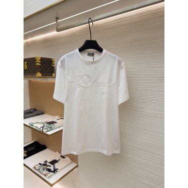 디올 새틴 엠블럼 라운드넥 반팔 티셔츠 (X공장)